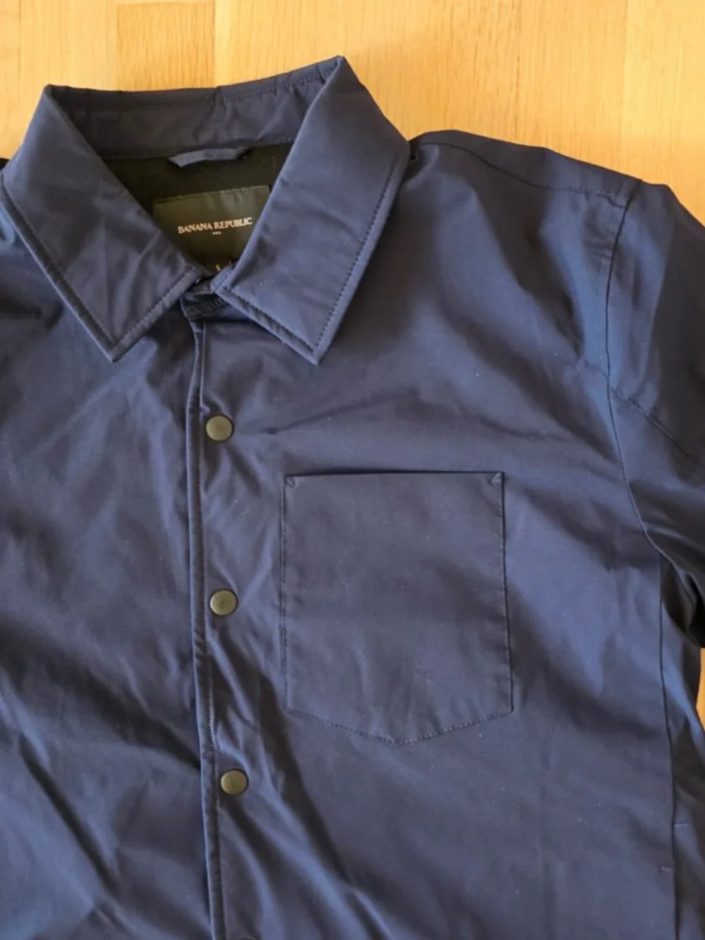 Banana Republic Navy Shirt Jacket Men's Small Snap Button Lined Coat
